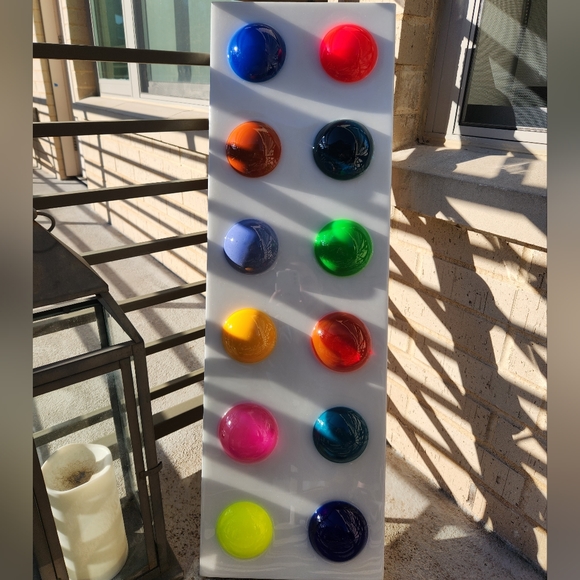 SOLD - Resin Art Bright Bold Energetic 1 of A Kind Artwork - Picture 7 of 16